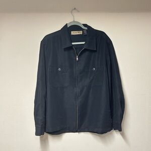 Axist Men's Ebony Black Zip-Up Shirt Jacket